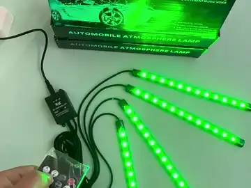 car interior LED ambient lights - Remote control in action