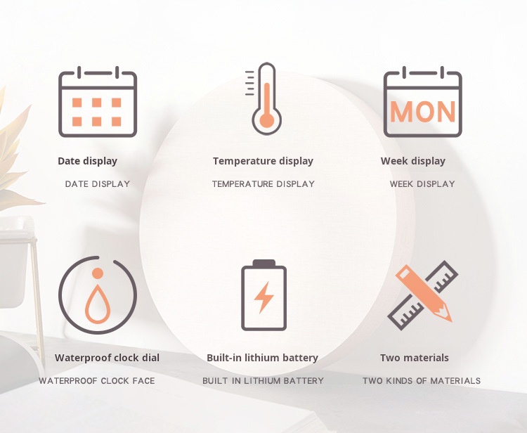 Nordic LED wall clock detail specifications