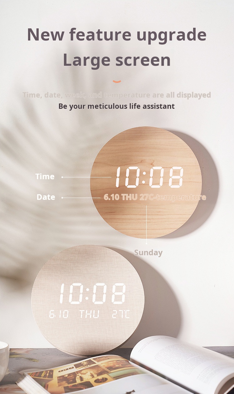 Nordic LED wall clock detail specifications