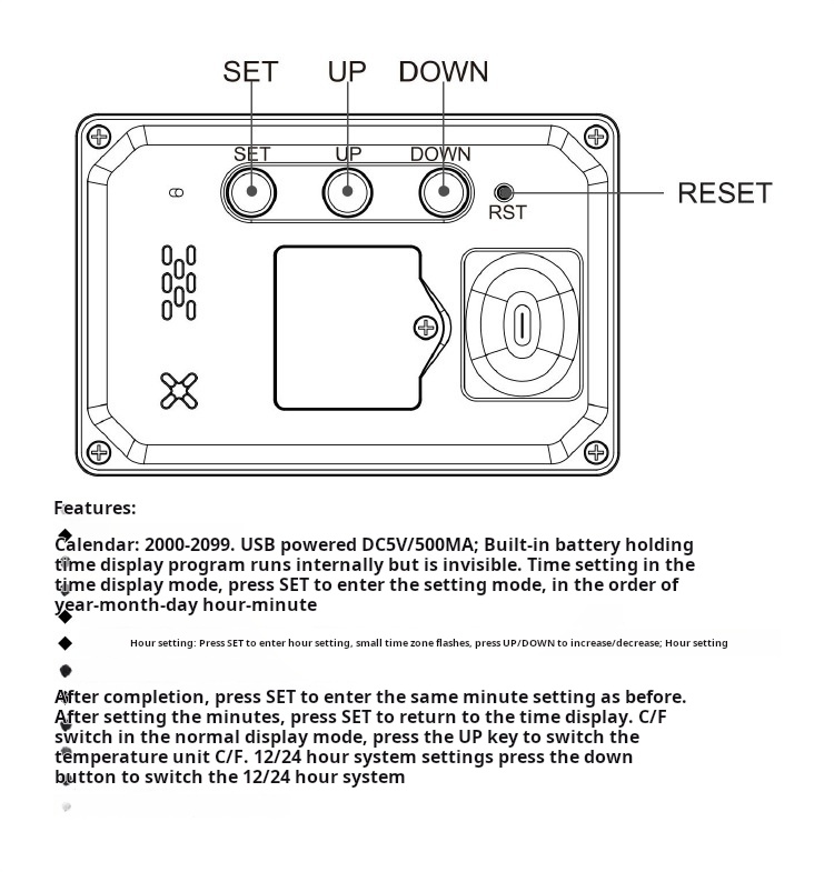 Nordic LED wall clock detail specifications