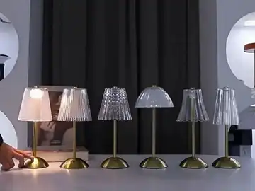 Crystal Small Table Lamp - Multiple lamp designs illuminated with warm ambiance