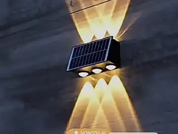 Solar wall lamps installed outdoors