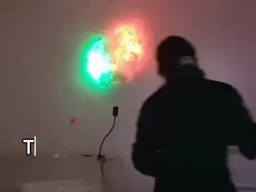 Completed thundercloud LED light with mesmerising ambient glow in dark room