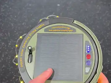 Solar panel and USB-C charging port close-up detail