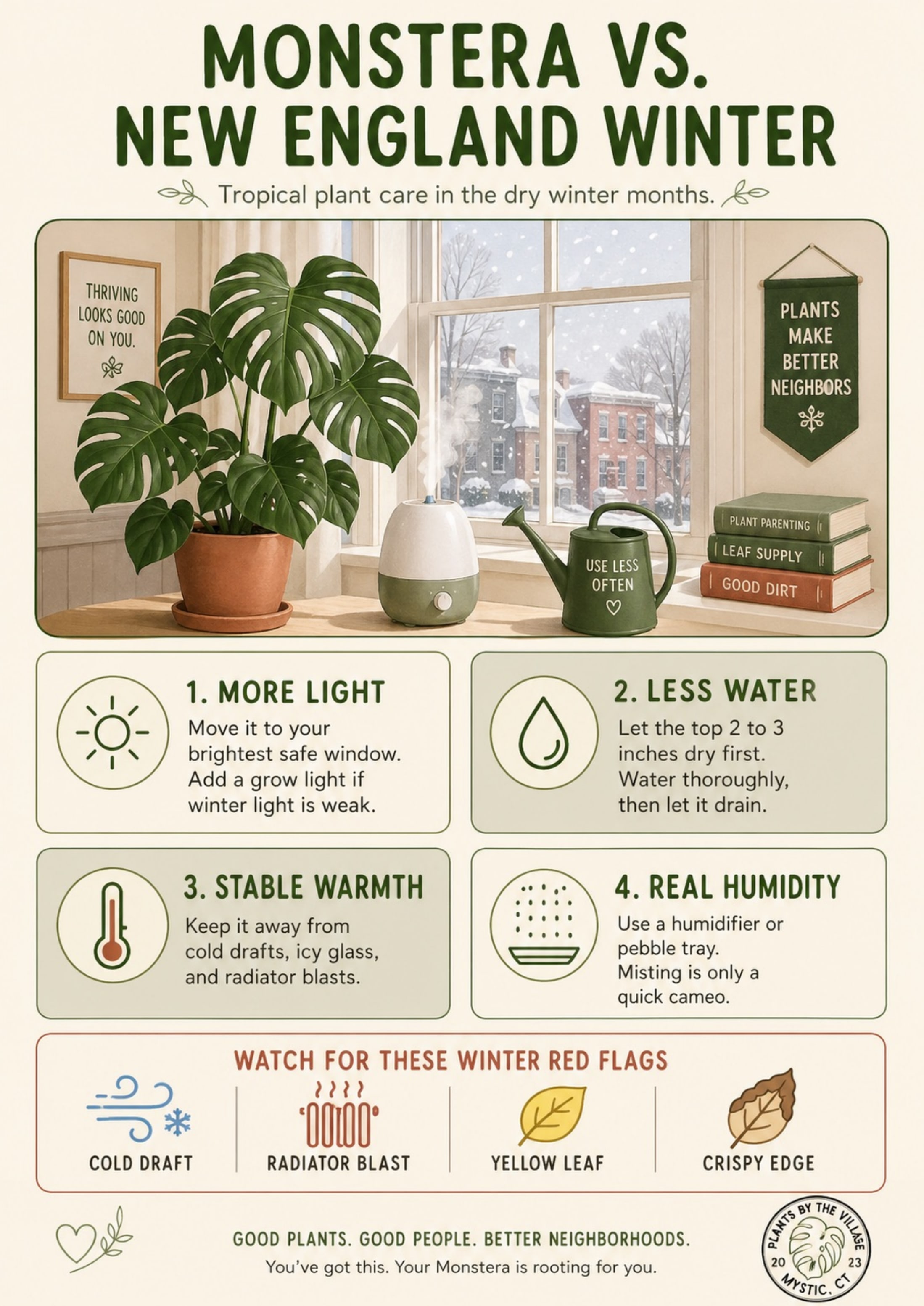 The Plants by the Village care infographic