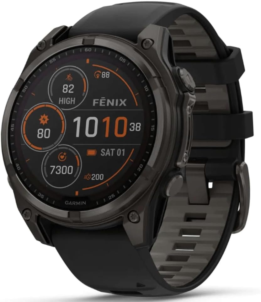 Abbildung des Modells Garmin Fenix 8 Saphir DLC Titan - 47mm Kohlegrau