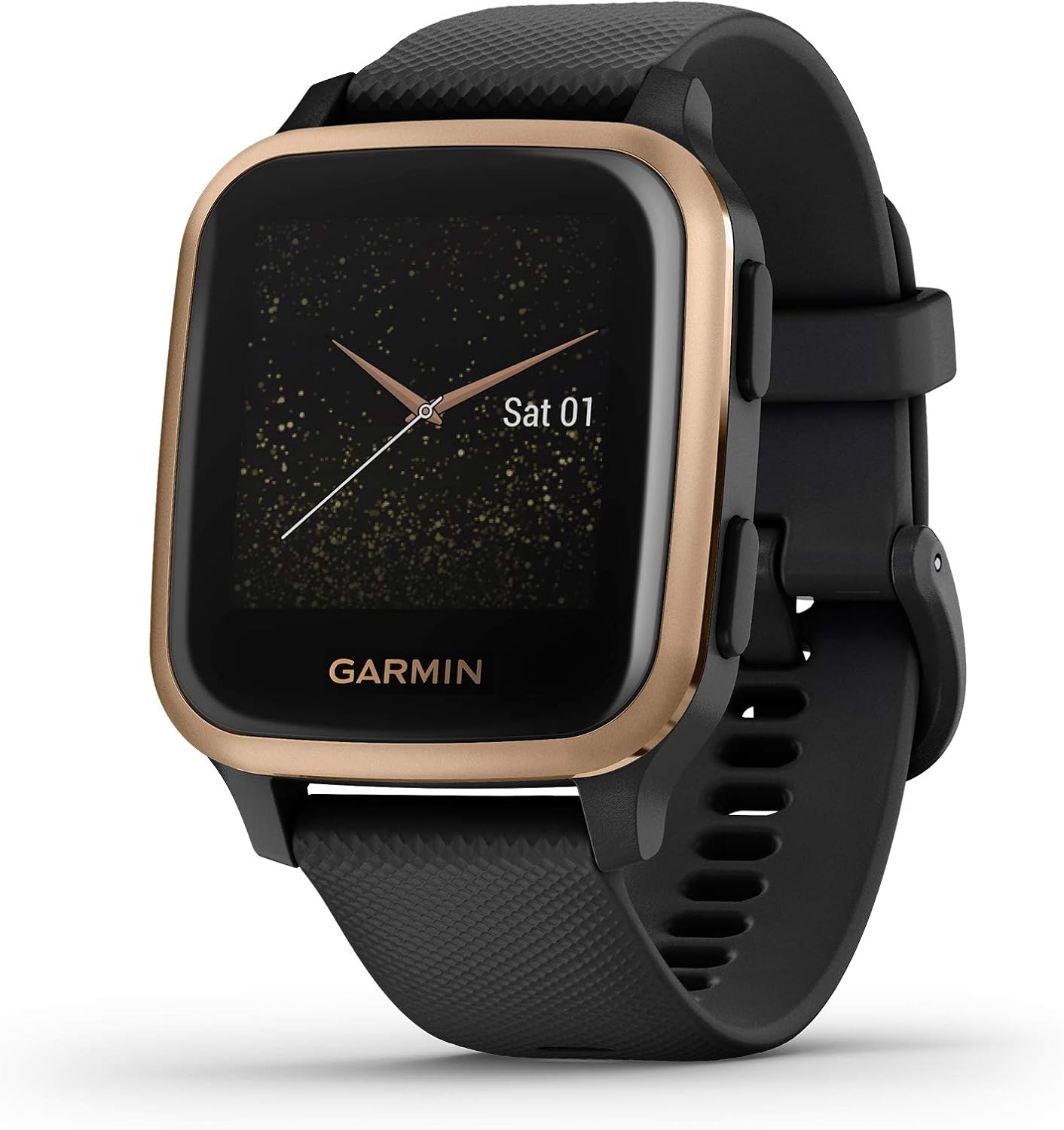 Illustration du modèle Garmin Venu Sq Music - Noir et Or Rose