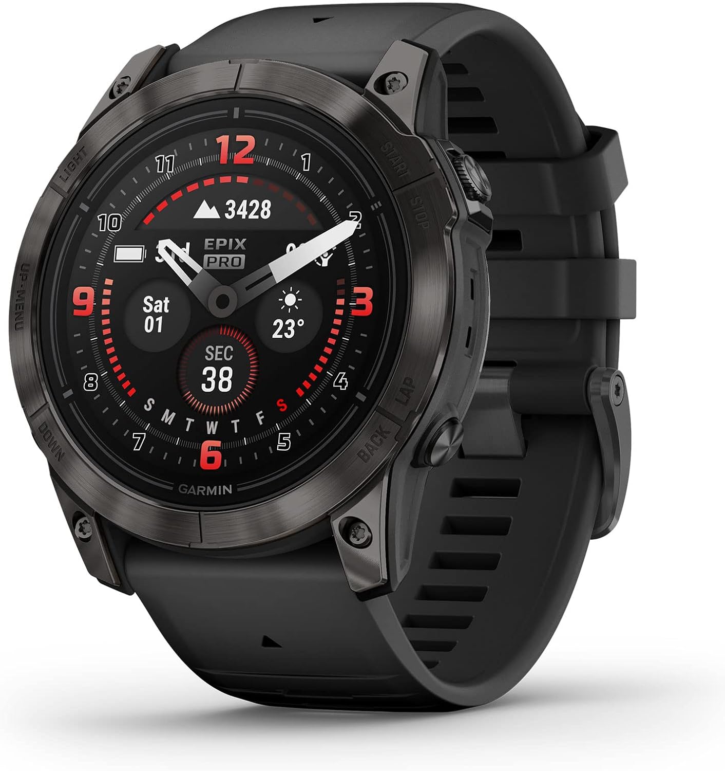 Illustration du modèle Garmin epix Pro Sapphire Edition - 51 mm Titane DLC Gris Carbone
