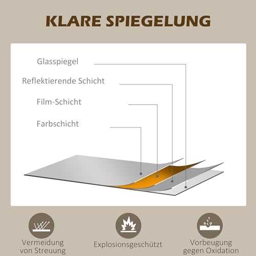 Vue 4 de Homcom Miroir Verriere Arche