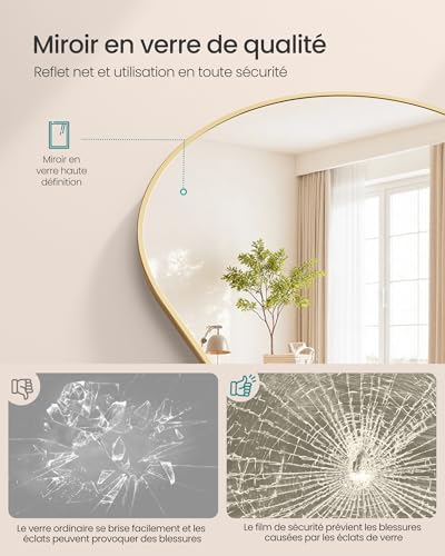 Vue 3 de Songmics Miroir Integral