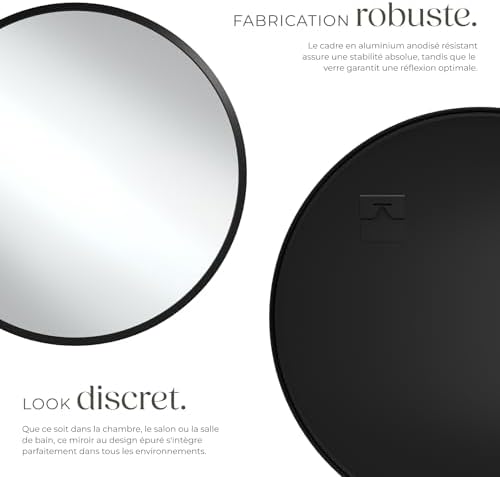 Vue 3 de Tectake Miroir Mural Rond