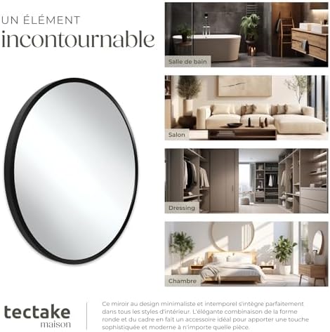 Vue 5 de Tectake Miroir Mural Rond