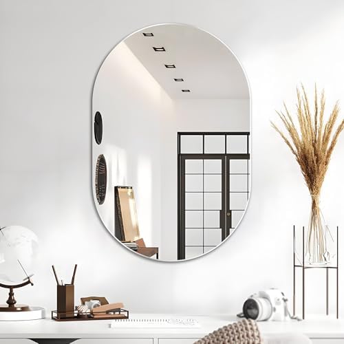 Vue 3 de Miroir Mural Ovale Miroir