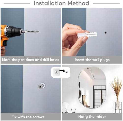Vue 7 de Miroir Mural Ovale Miroir