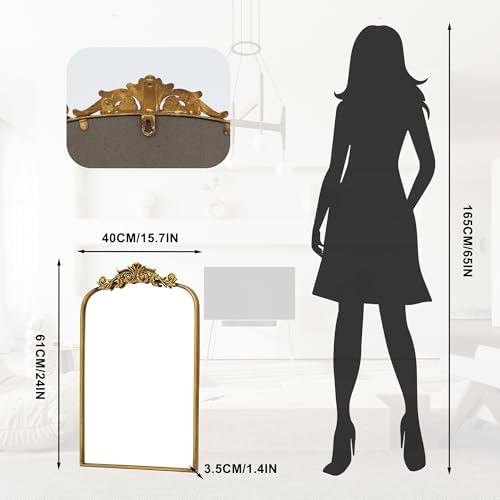 Vue 2 de Miroir Baroque Antique Dore