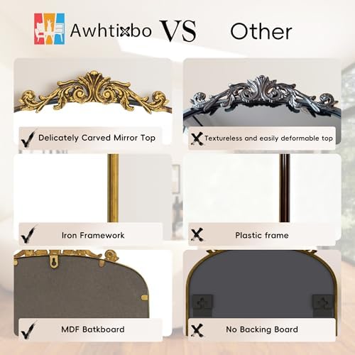 Vue 3 de Miroir Baroque Antique Dore