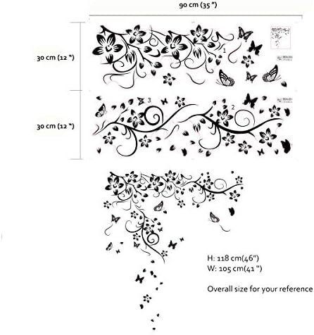 Vue 4 de Runtoo Sticker Muraux Fleurs