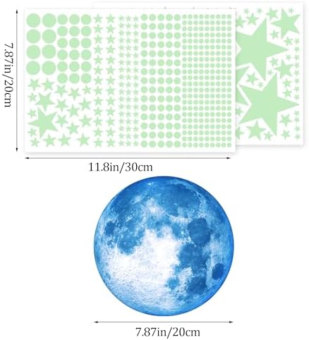 Vue 2 de Pieces Etoiles Phosphorescentes Plafond