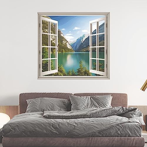 Vue 2 de Sticker Trompe Loeil Fenetre