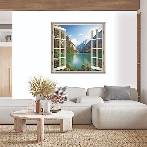 Vue 4 de Sticker Trompe Loeil Fenetre