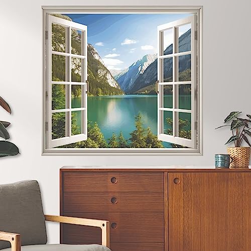 Vue 5 de Sticker Trompe Loeil Fenetre
