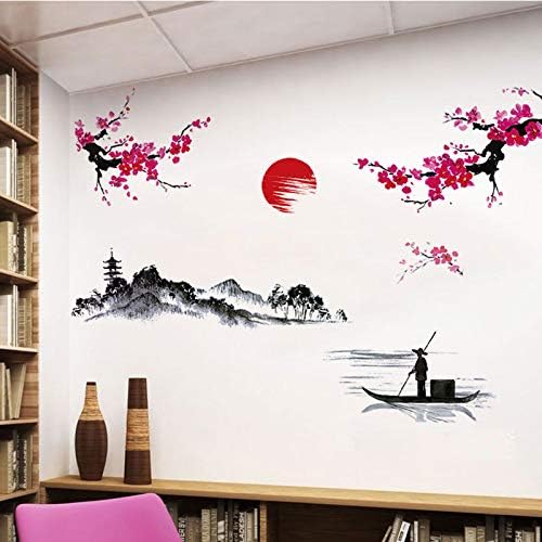 Vue 2 de Sticker Muraux Peinture Paysage