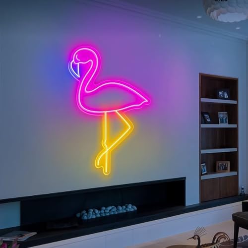 Vue 3 de Enseigne Neon Flamant Rose