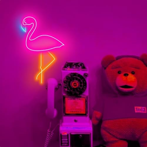 Vue 4 de Enseigne Neon Flamant Rose