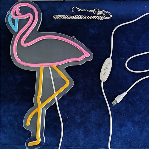 Vue 6 de Enseigne Neon Flamant Rose