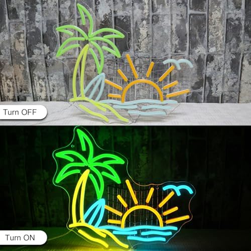 Vue 6 de Panneau Neon Tropical Palme