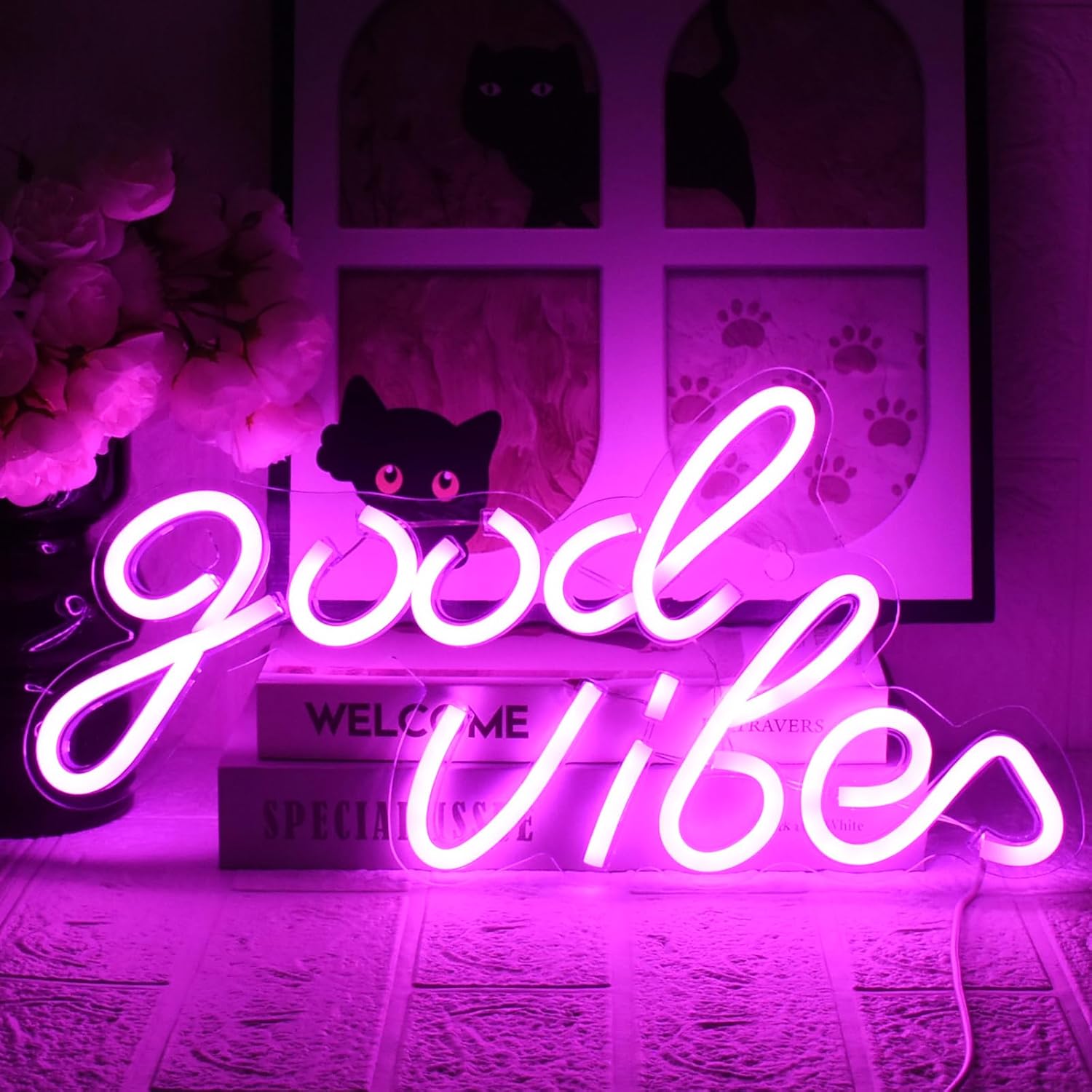 Neon Good Vibes Signsgood