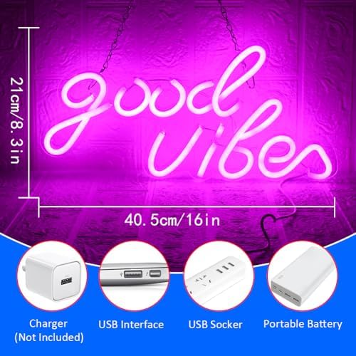 Vue 2 de Neon Good Vibes Signsgood