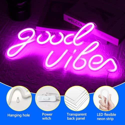 Vue 3 de Neon Good Vibes Signsgood