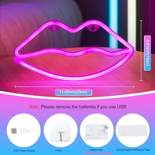 Vue 2 de Enseigne Neon Rose Lip