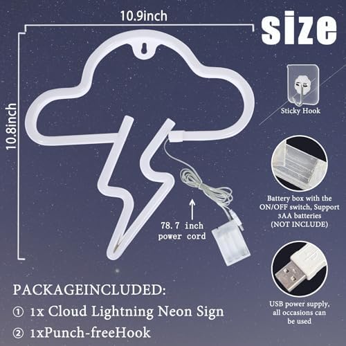 Vue 2 de Weeddy Neon Led Nuage