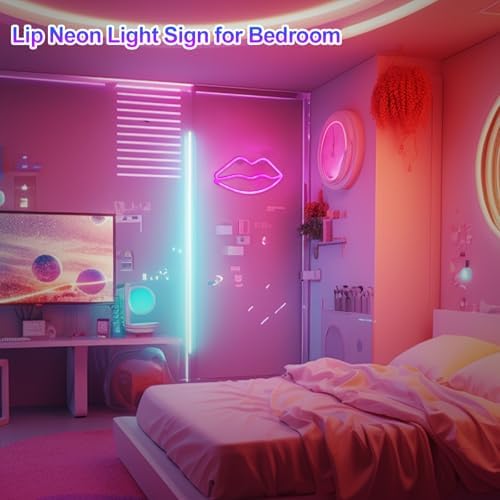 Vue 3 de Enseigne Neon Rose Lip