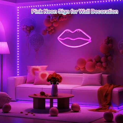 Vue 4 de Enseigne Neon Rose Lip