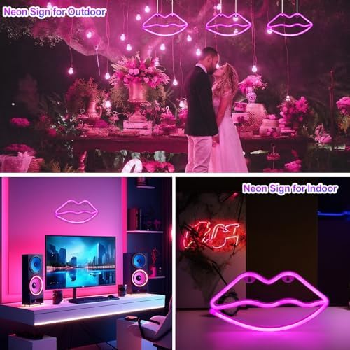 Vue 7 de Enseigne Neon Rose Lip