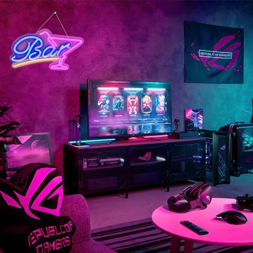 Vue 4 de Enseigne Lumineuse Cocktail Enseigne