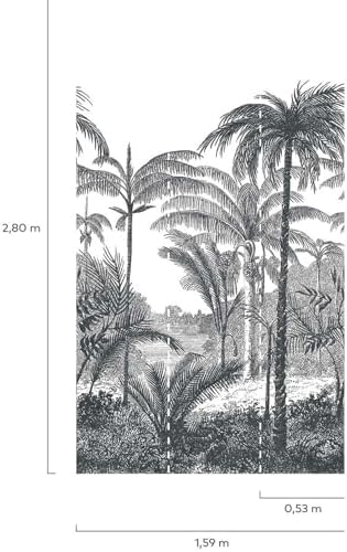 Vue 2 de Papier Peint Jungle Cocotier