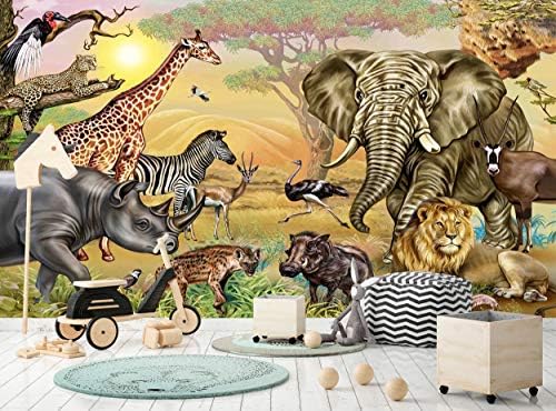 Vue 2 de Papier Peint Mural Animaux