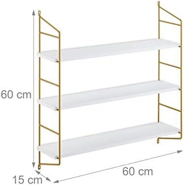 Vue 3 de Relaxdays Etagere Murale Hxlxp