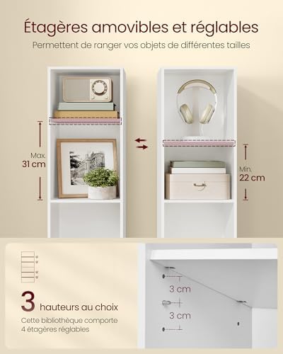 Vue 3 de Vasagle Bibliotheque Etagere Sur