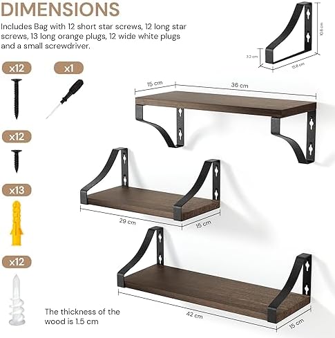 Vue 3 de Edihome Etageres Murale Etageres