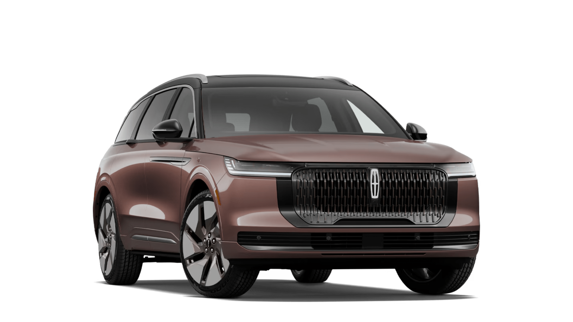 Brown luxury SUV on white background