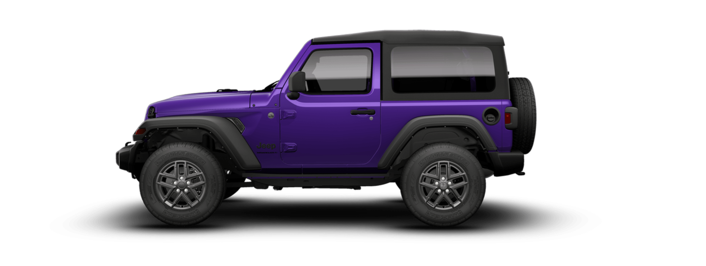 A purple SUV is centered in the foreground against a plain white background.