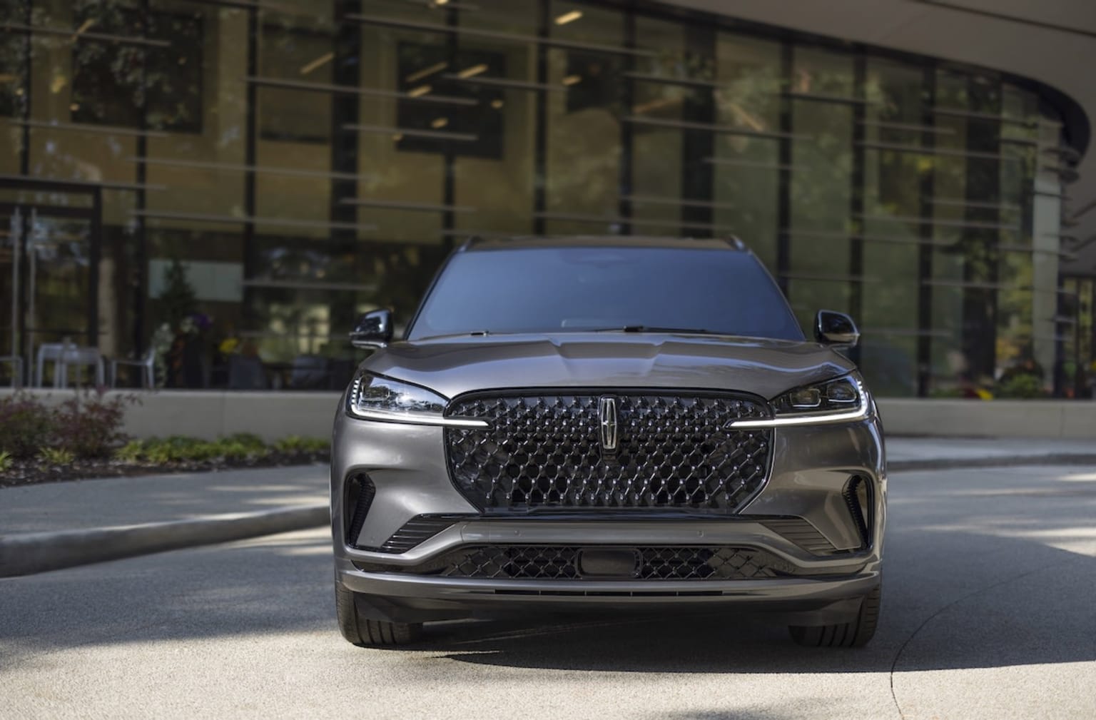 Lincoln Black Label Special Edition Package parked outside of glass window building