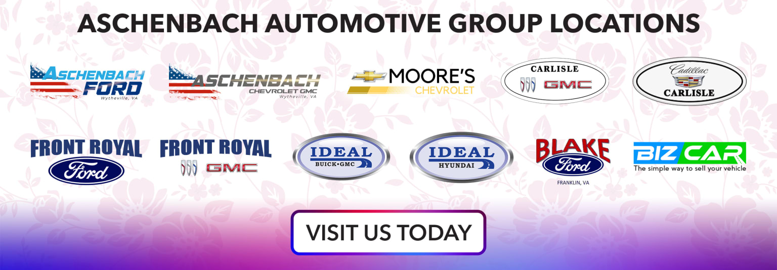 The image displays logos of various automotive dealerships and brands in a gradient background.