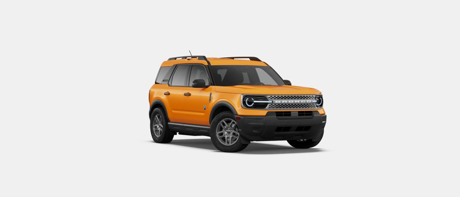 An orange SUV on a white background