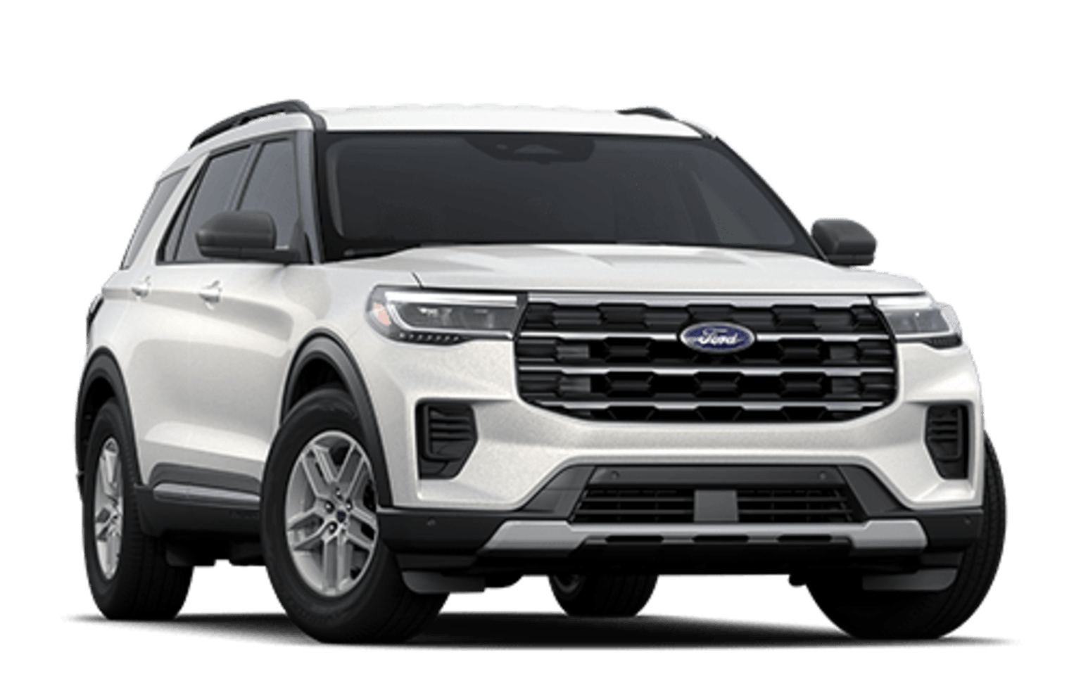 White SUV with a prominent grille and sleek design on a plain white background.
